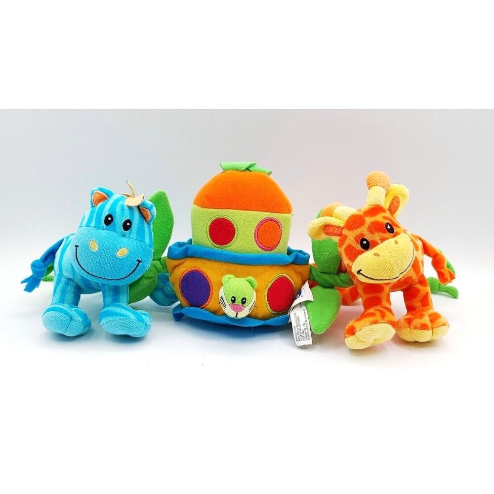 Playgro Squeak Stuffed Animal Baby Toy for Stroller/Crib Hippo Giraffe